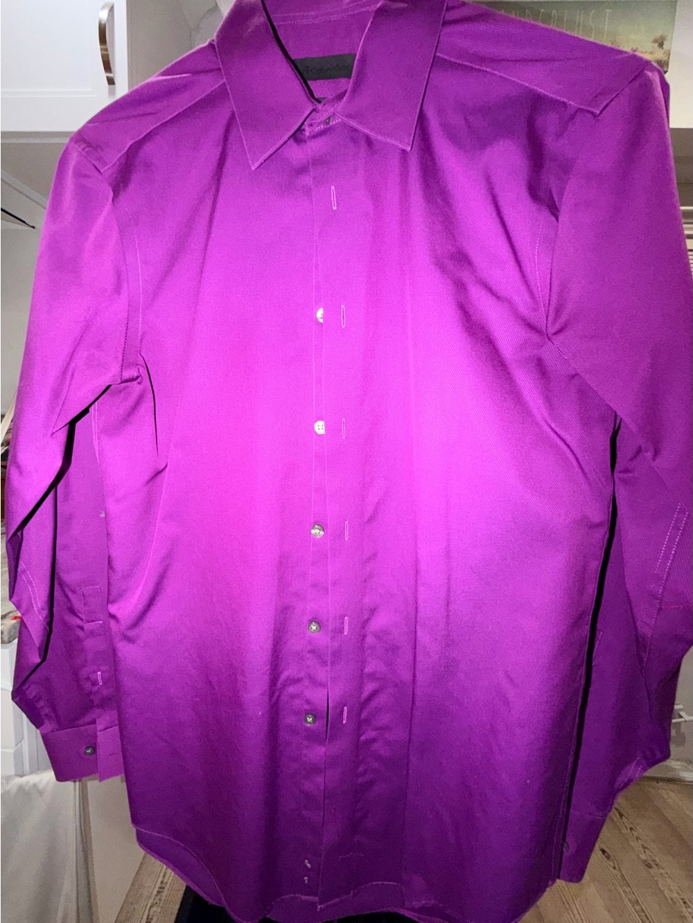 Calvin Klein Men's Vivid Purple Dress Shirt